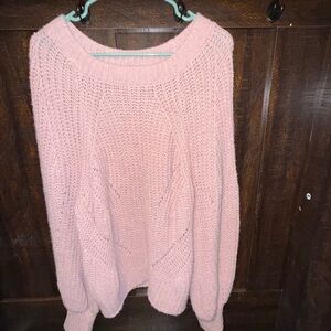 Express Soft Pink Crew Neck Sweater